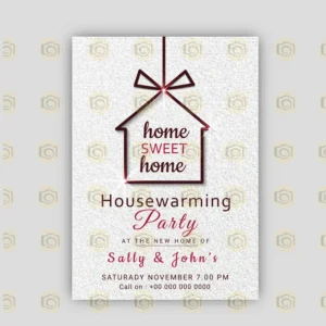 Festive Invitation For A Housewarming Party, Highlighting A Welcoming Home Image And The Words Home Sweet Home